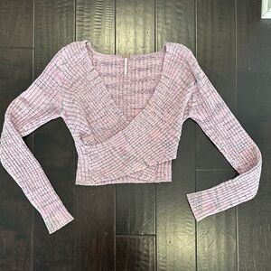 Free People Cropped Wrap Sweater
